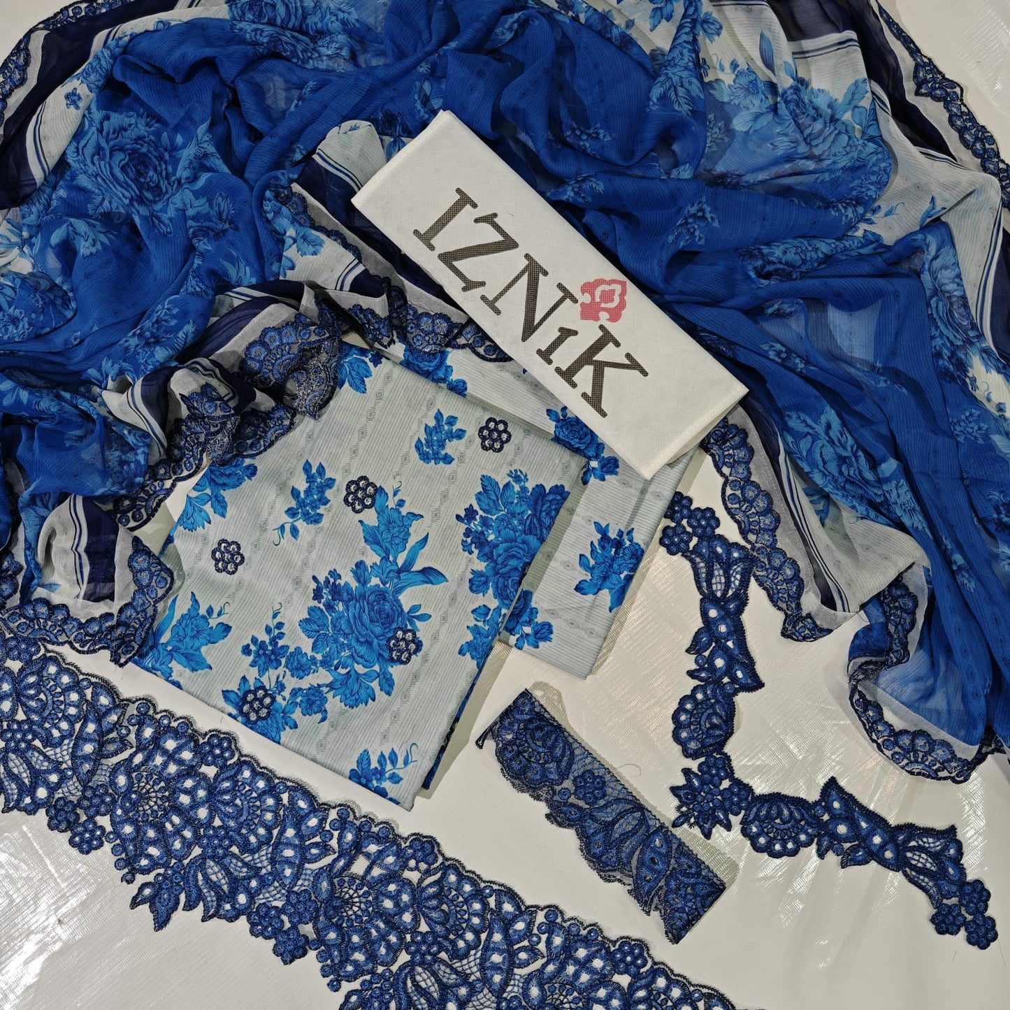Iznik Printed Embroidered Lawn 3PC Unstitched