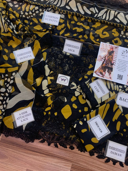 Maria B Printed Embroidered Lawn 3PC Unstitched