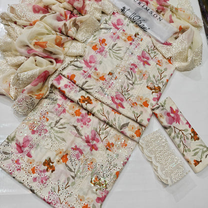 Crimson Printed Embroidered Lawn 3PC Unstitched