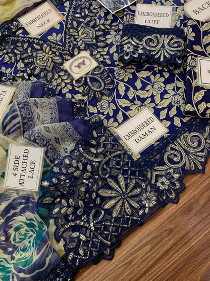 Aneela's Embroidered Printed Lawn 3PC Unstitched