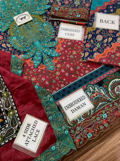 Maria B Embroidered Printed Lawn 3PC Unstitched