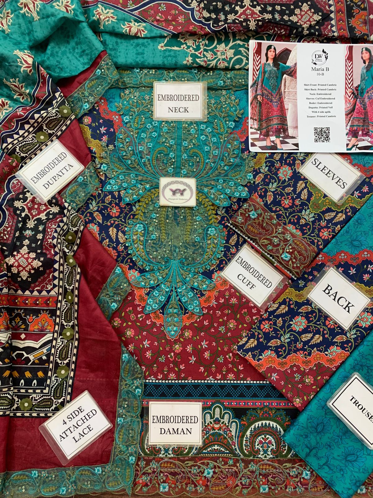 Maria B Embroidered Printed Lawn 3PC Unstitched