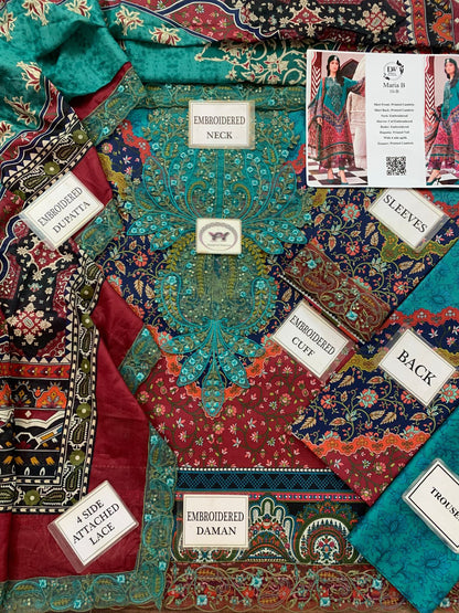 Maria B Embroidered Printed Lawn 3PC Unstitched