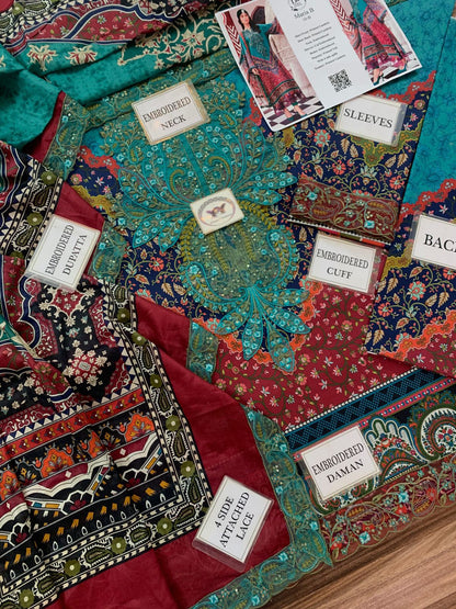 Maria B Embroidered Printed Lawn 3PC Unstitched