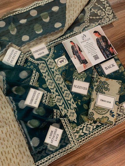 Baroque Embroidered Printed Lawn 3PC Unstitched