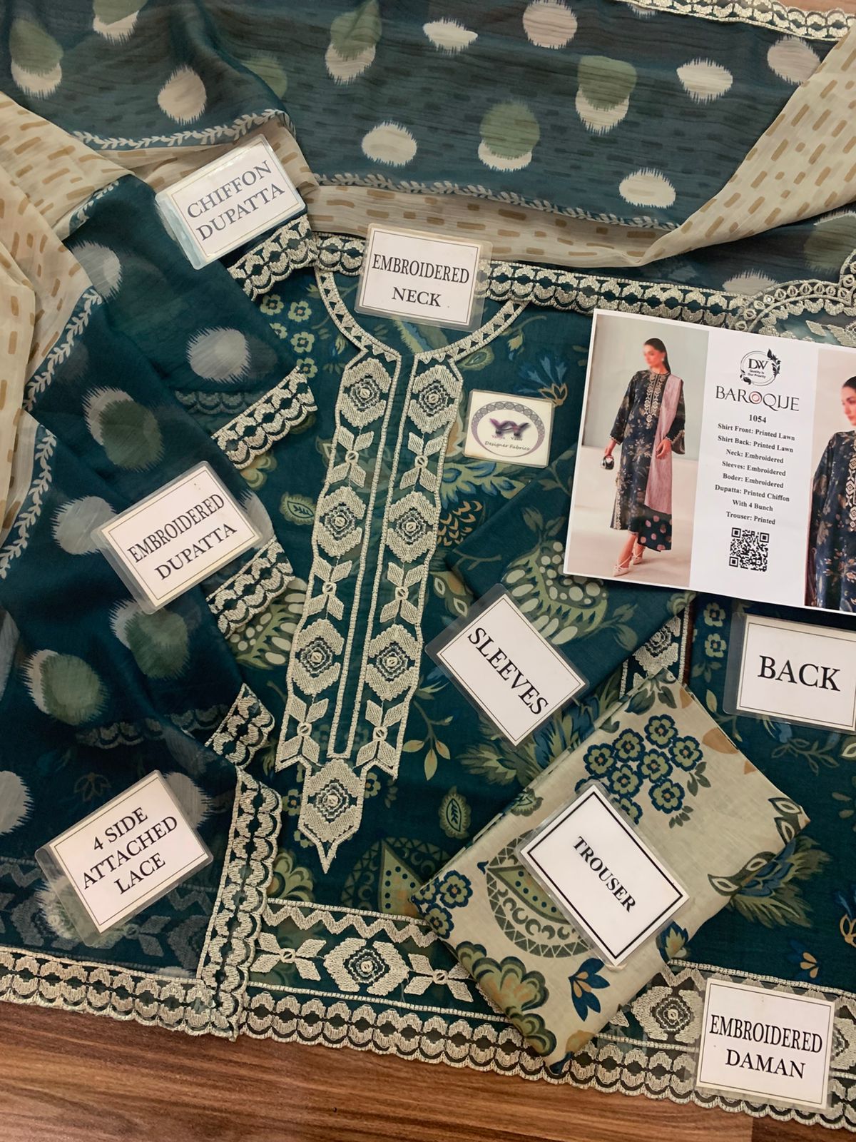 Baroque Embroidered Printed Lawn 3PC Unstitched