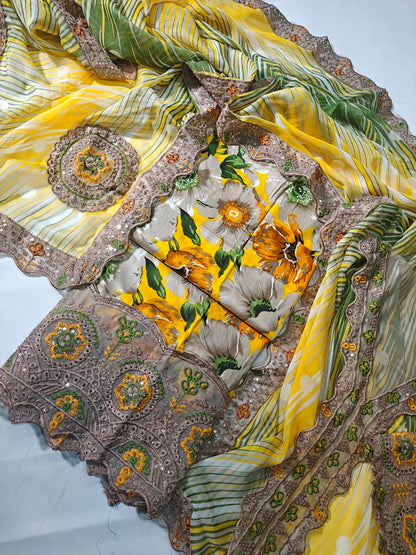 Iznik Embroidered Printed Lawn 3PC Unstitched