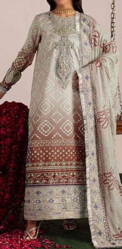 Nureh Embroidered Printed Lawn 3PC Unstitched