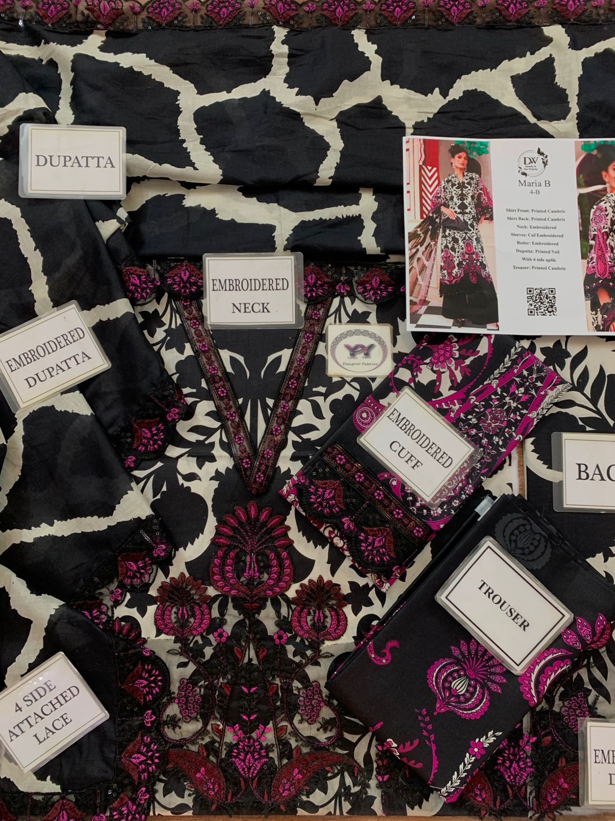 Maria B Embroidered Printed Lawn 3PC Unstitched