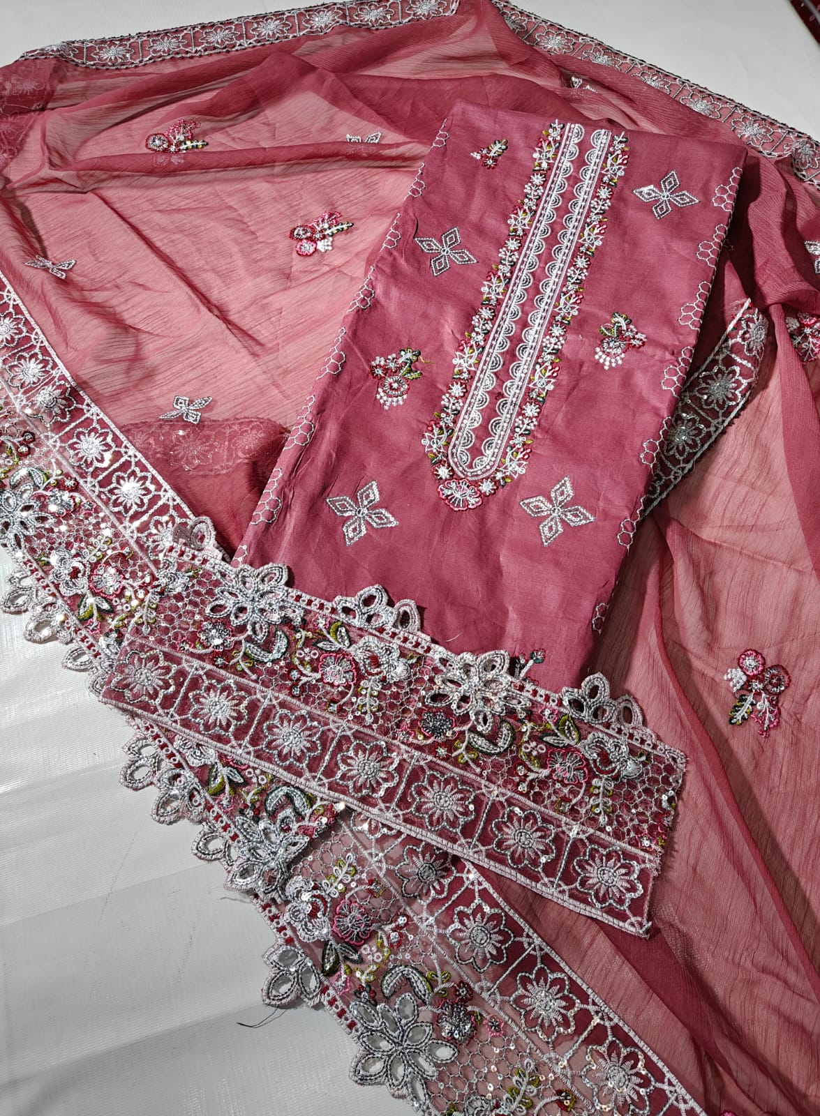 Luxury Branded Embroidered 3PC Suit