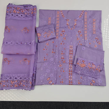 Party Wear Luxury Embroidered Cotton 3PC