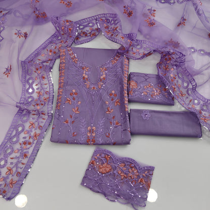 Party Wear Luxury Embroidered Cotton 3PC