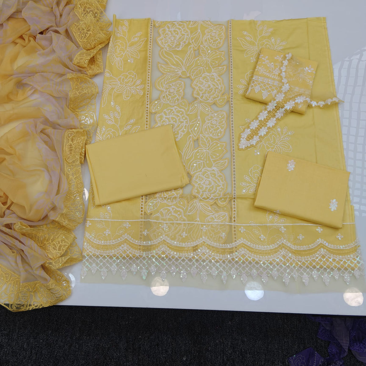 Party Wear Luxury Embroidered Cotton 3PC