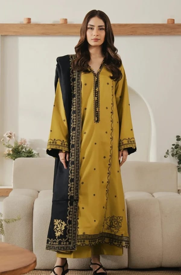 Seran Winter Collection Embroidered Dhanak 3PC