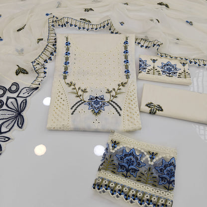 Maria B Party Wear Luxury Embroidered Cotton 3PC