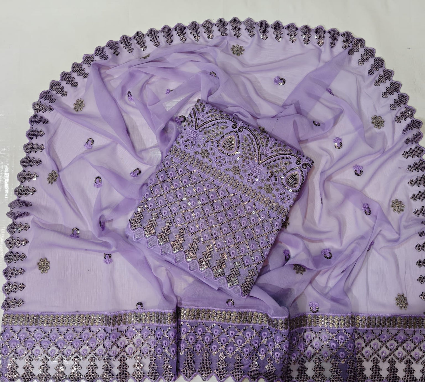 Liffan Fancy Heavy Embroidered Daman 3PC