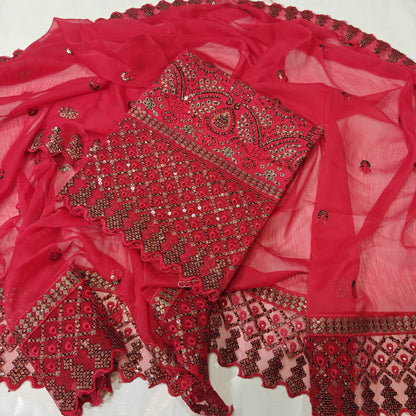 Liffan Fancy Heavy Embroidered Daman 3PC