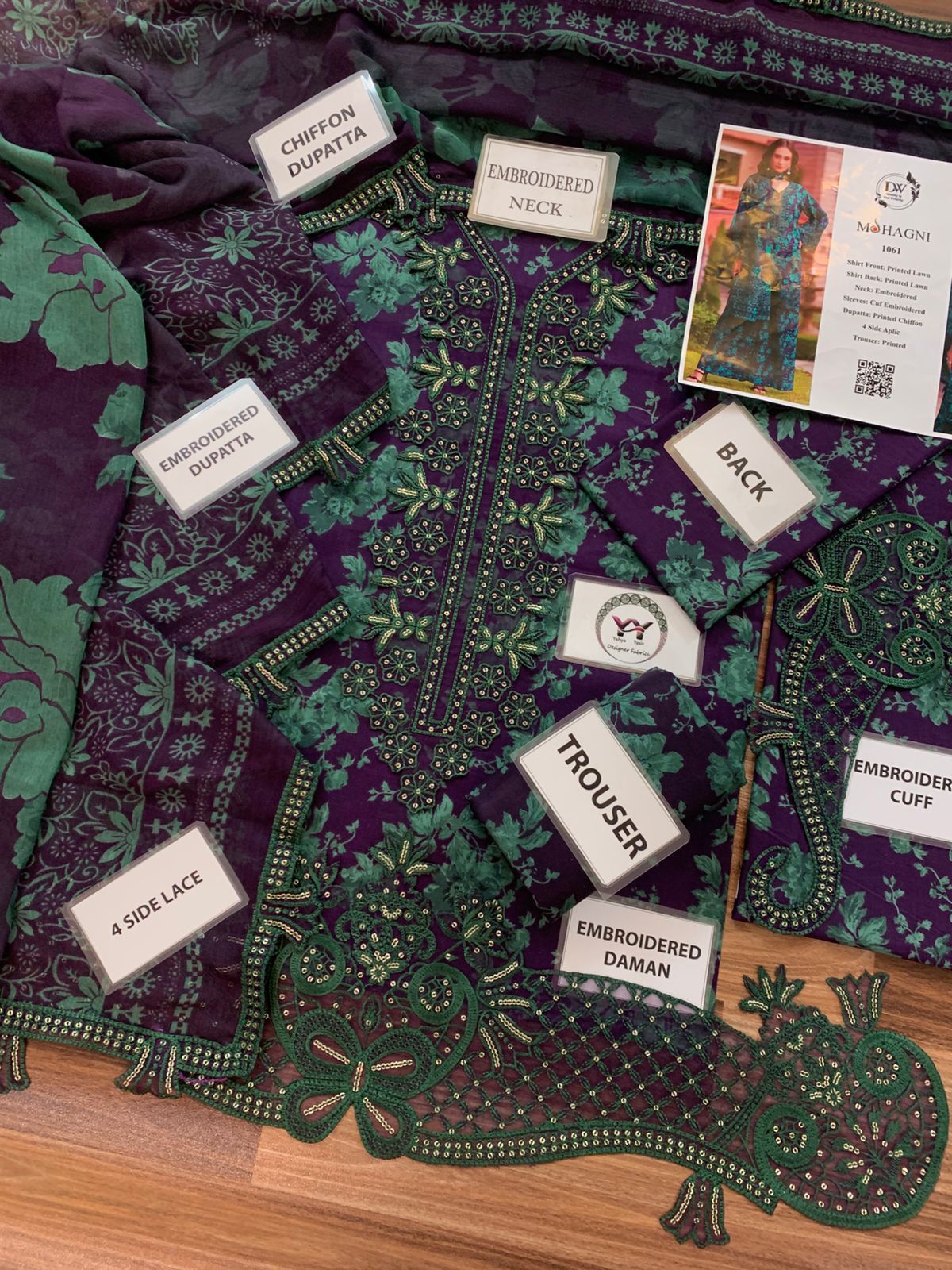 Mohagni Printed Embroidered Lawn 3PC Unstitched