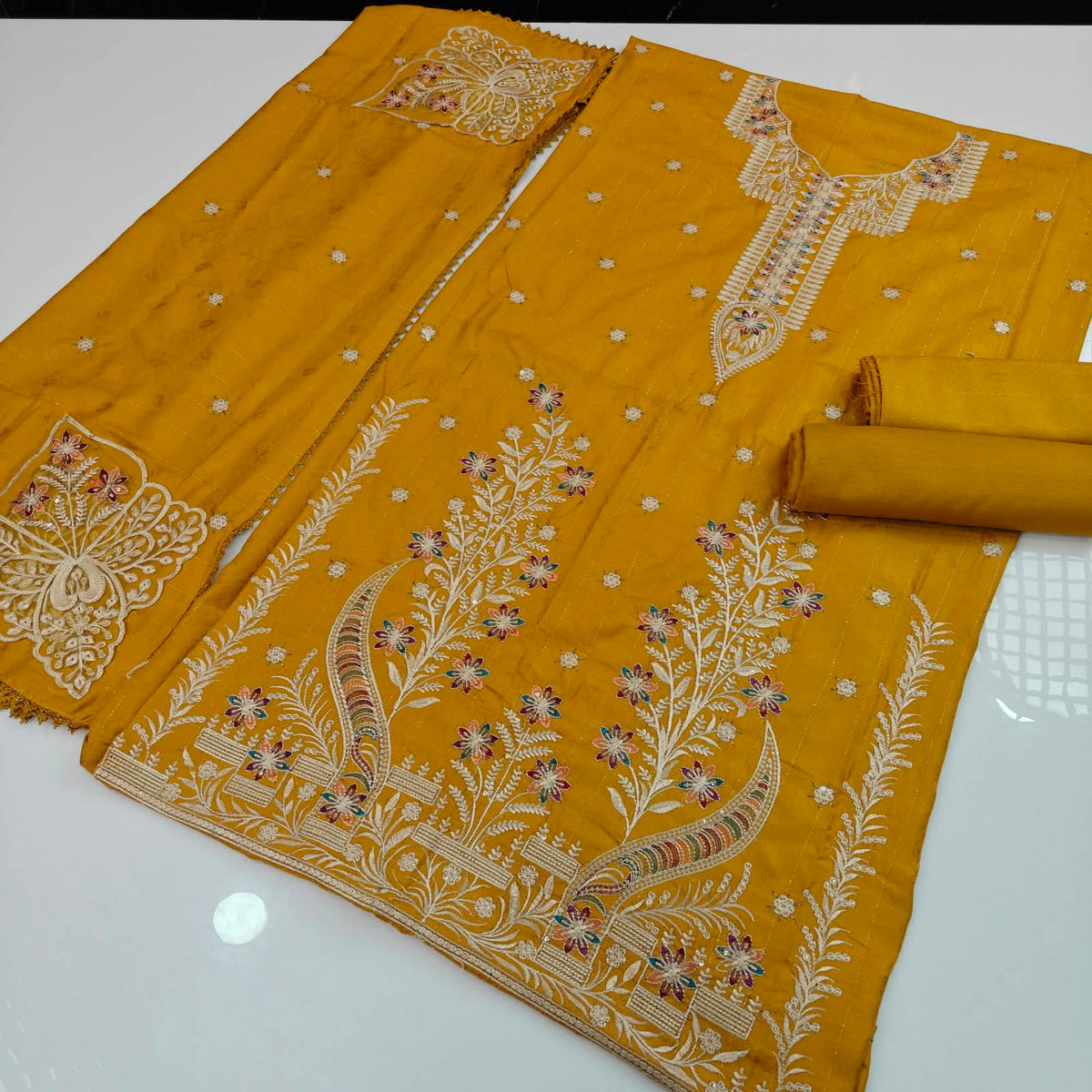 Dhanak Fancy Embroidered 3PC | VOL-1045
