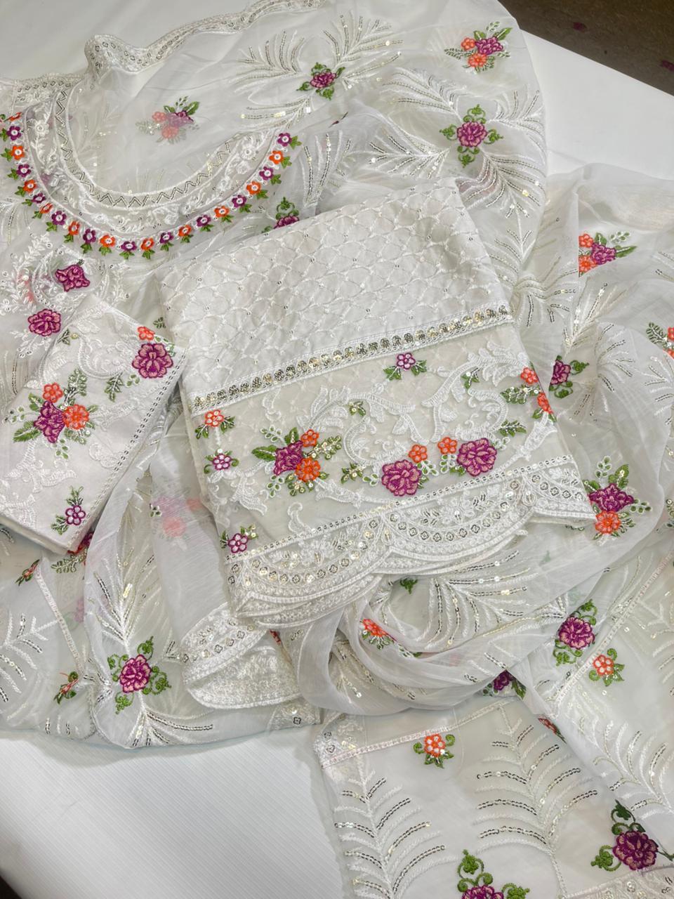 Maria B Fancy Embroidered Cotton 3Pc