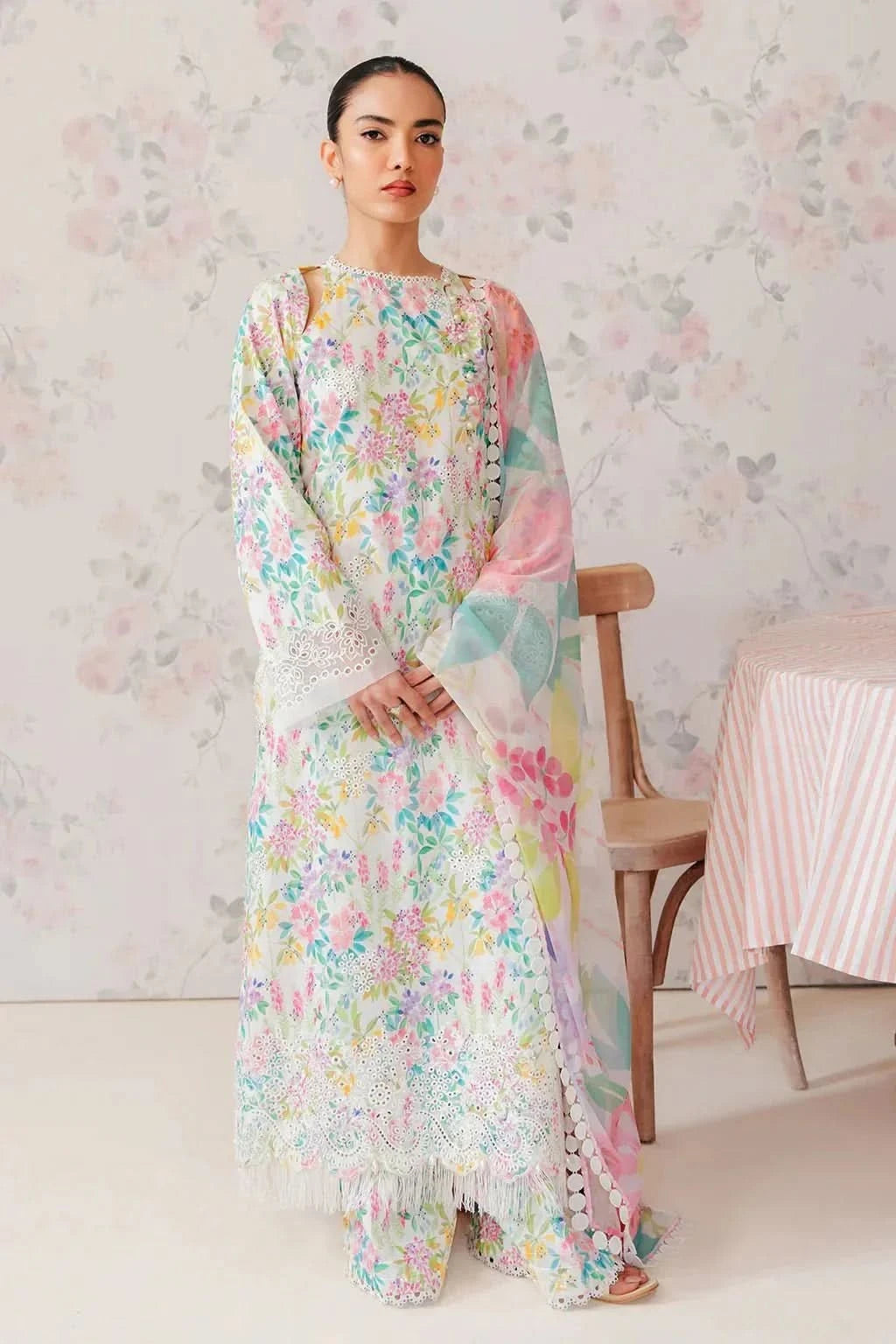 Afrozeh The Floral Charm Embroidered Lawn - Memon Clothes