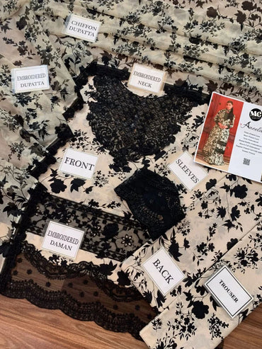 Aneela's Embroidered & Digital Printed Swiss Lawn 3 Piece - Memon Clothes