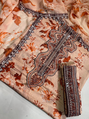 Aneela's Luxury 3Pc Embroidered Lawn Dress - Memon Clothes