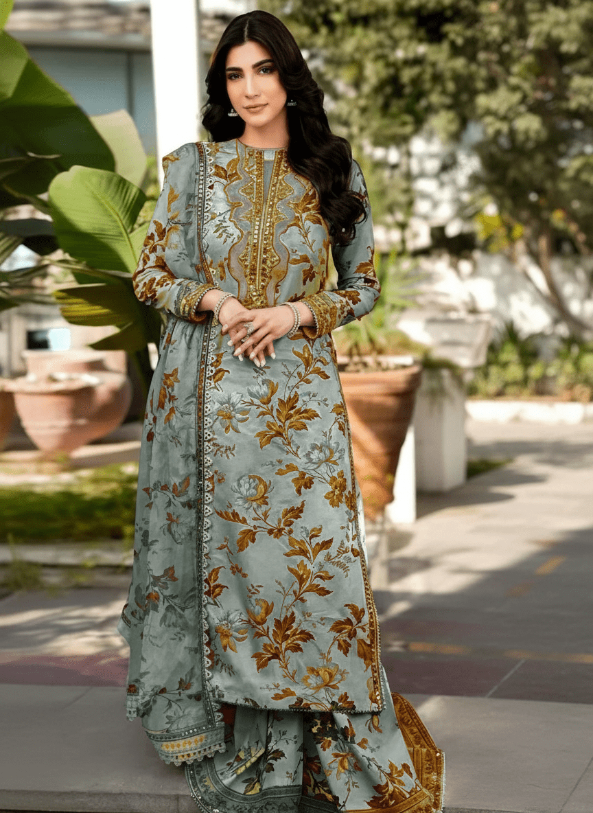 Aneela's Luxury Printed Lawn 3 Piece - Memon Clothes