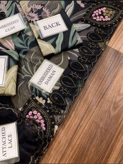 BAROQUE Embroidered Printed Lawn Suit - Memon Clothes