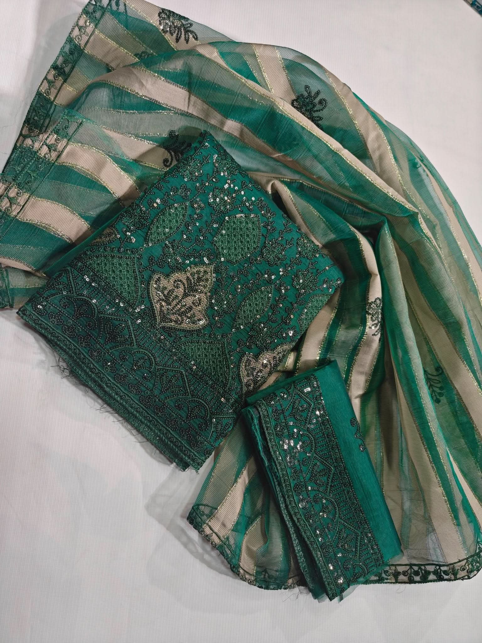 Baroque Organza Party Wear 3PC - Memon Clothes