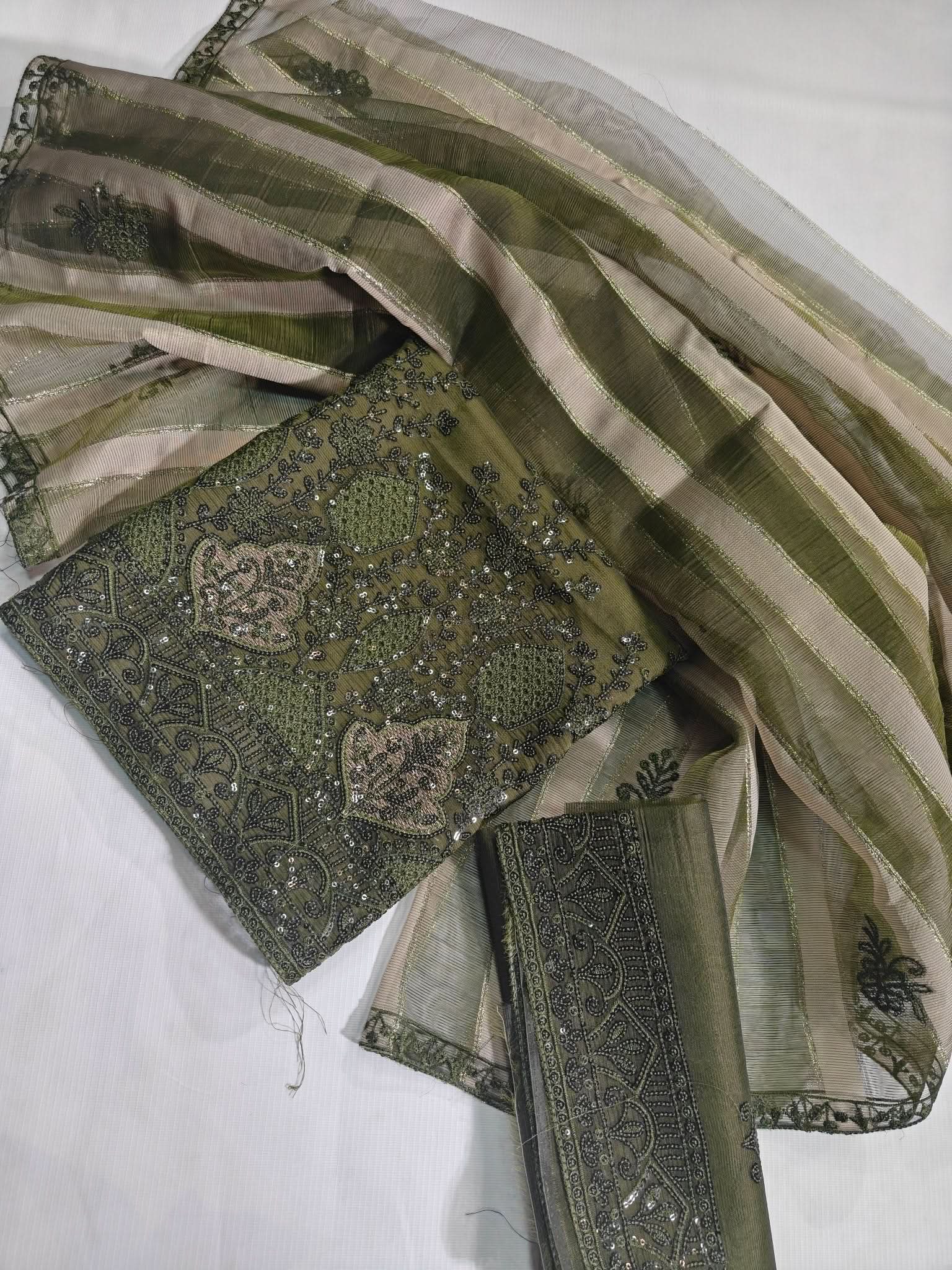 Baroque Organza Party Wear 3PC - Memon Clothes