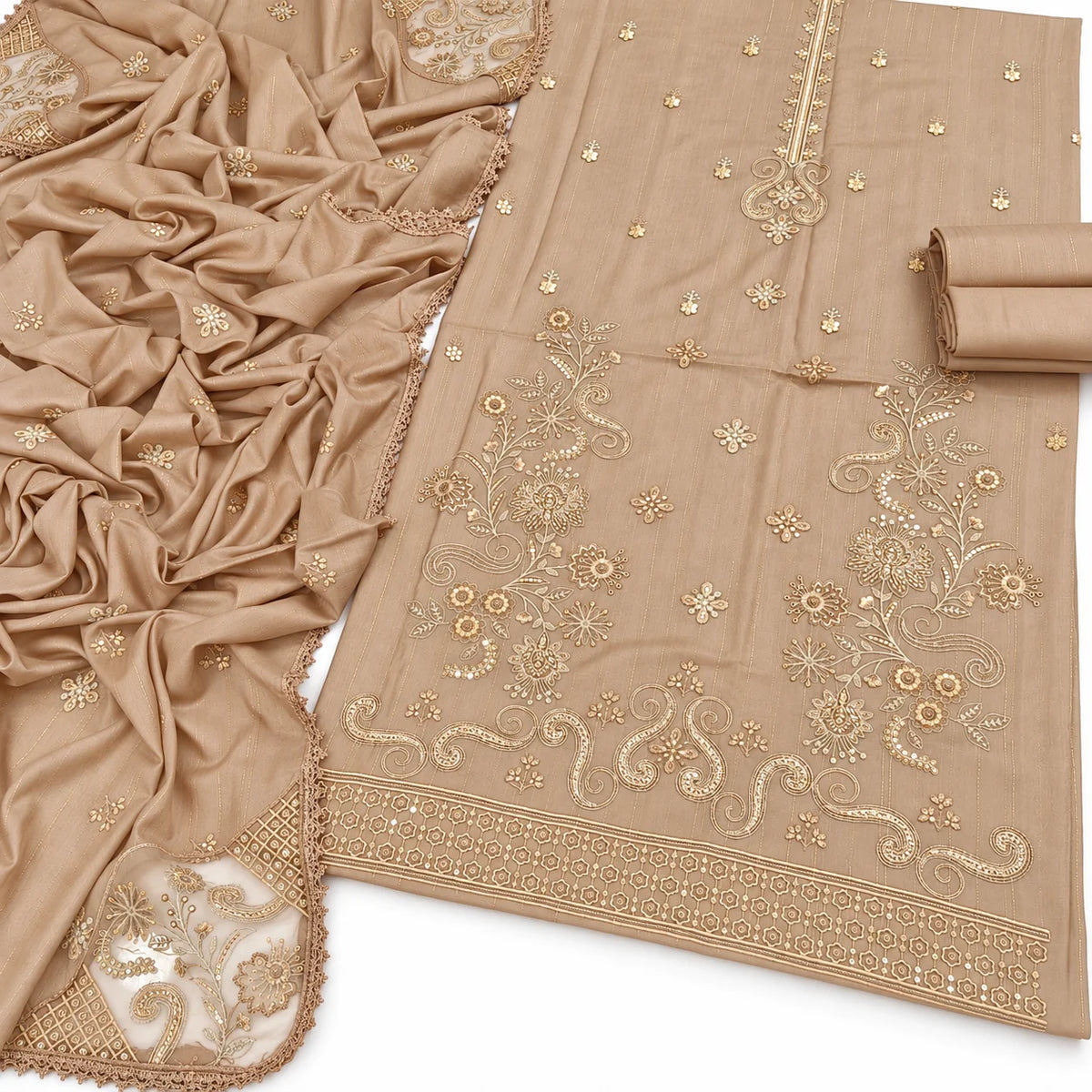 Dhanak Fancy Embroidered 3PC | VOL-64