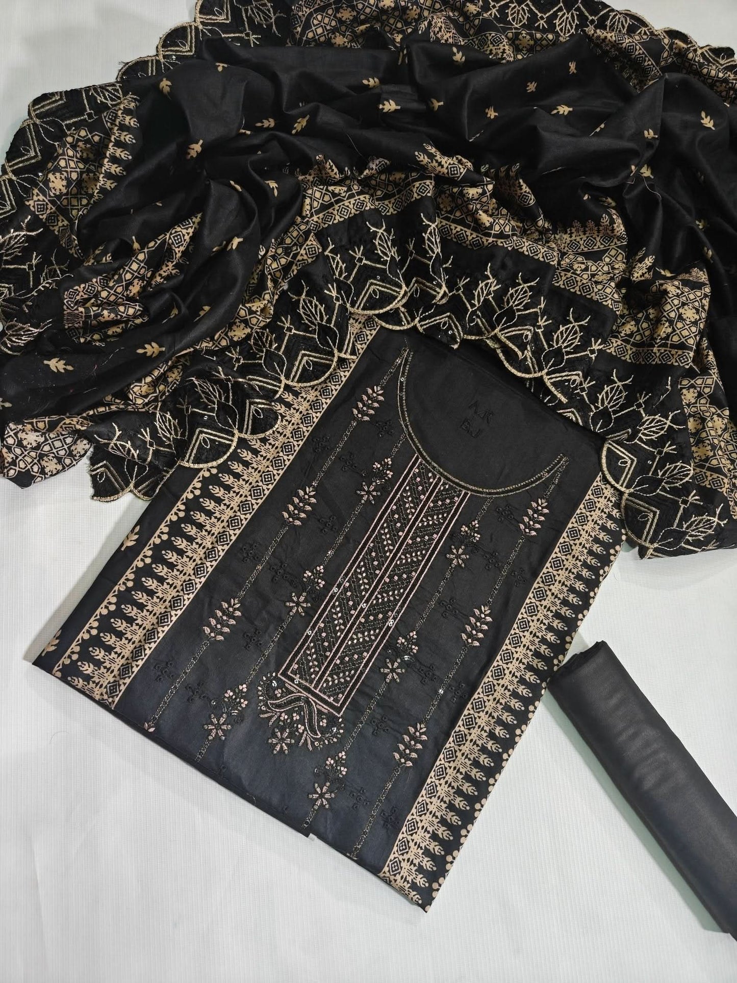 Bin Saeed Printed Embroidered Cotton 3PC - Memon Clothes