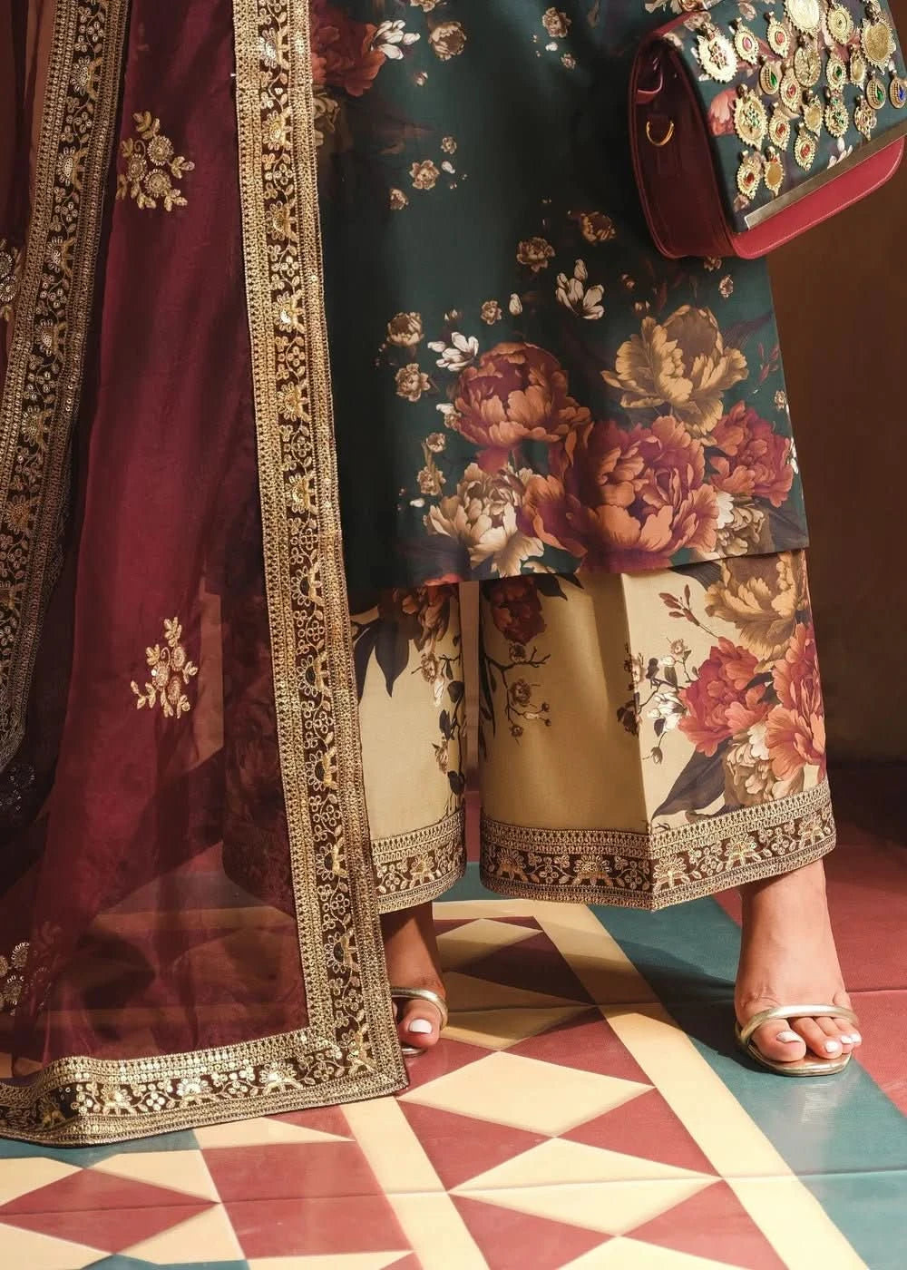 Branded Humjoli Printed Lawn 3 Piece | Unstitched - Memon Clothes