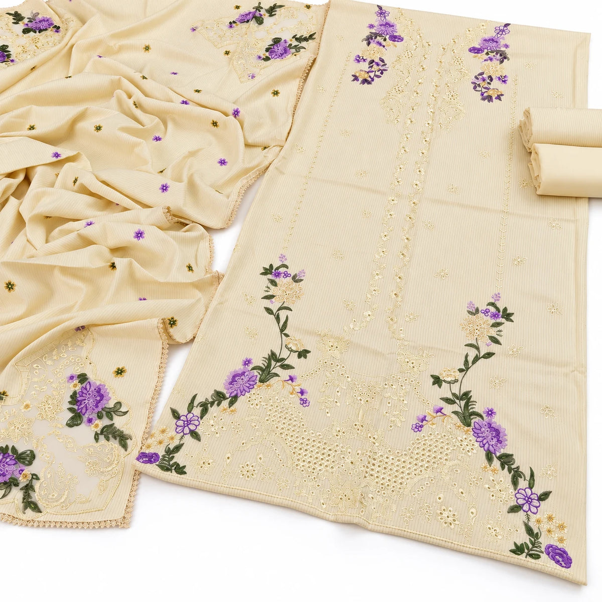 Dhanak Fancy Embroidered 3PC | VOL-1066