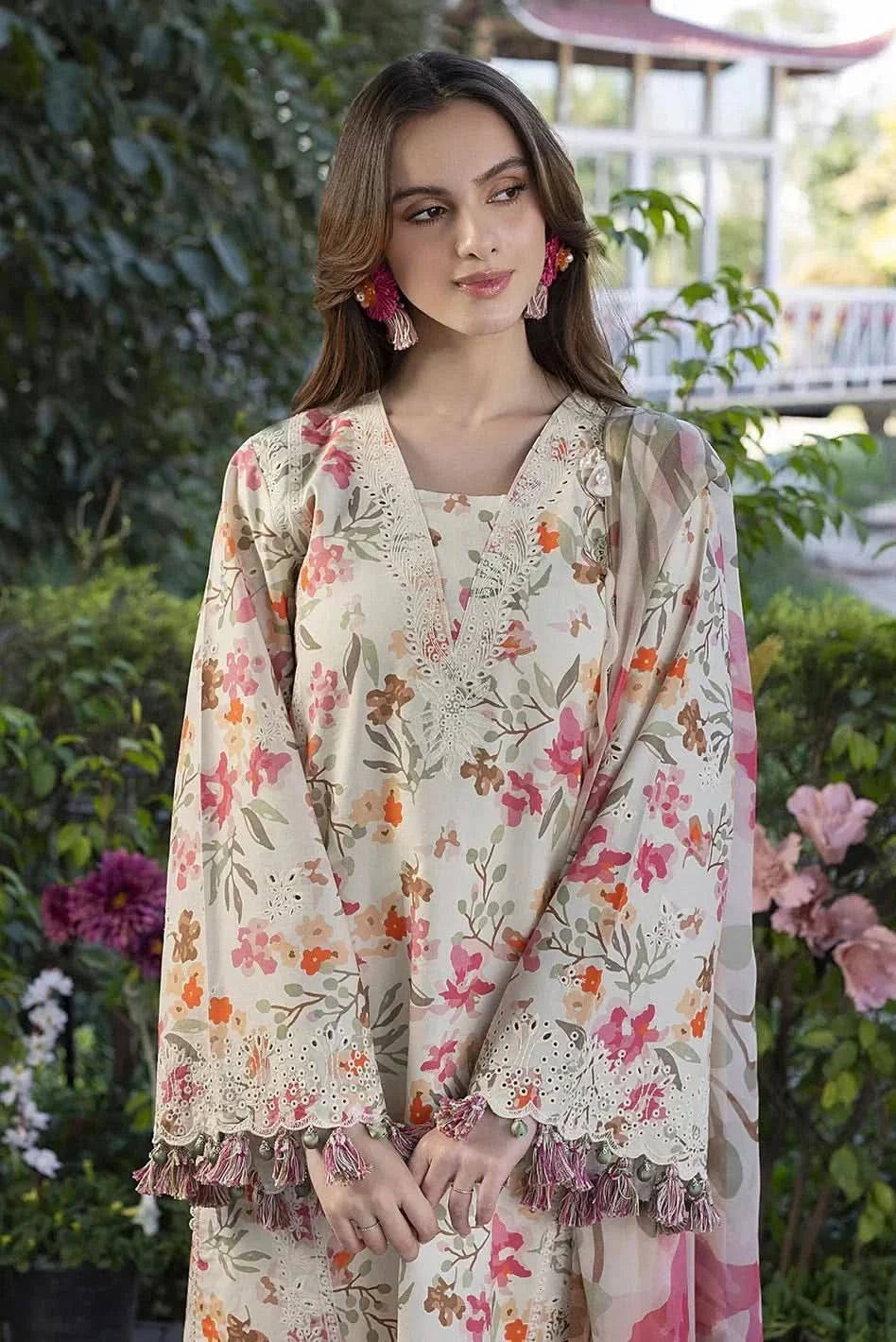 Crimson Embroidered & Printed Lawn 3 Piece Dress - Memon Clothes