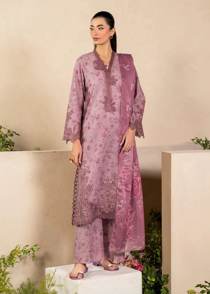 Iznik Unstitched in Mauve Pink Lawn 3 Pcs