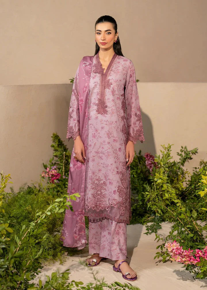 Iznik Unstitched in Mauve Pink Lawn 3 Pcs