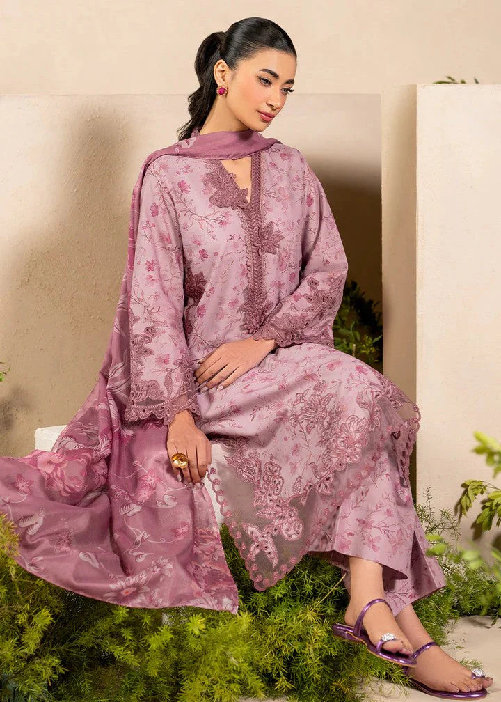 Iznik Unstitched in Mauve Pink Lawn 3 Pcs