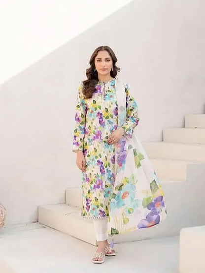 Gull Jee Luxury Lawn 3 Piece Unstitched - Memon Clothes