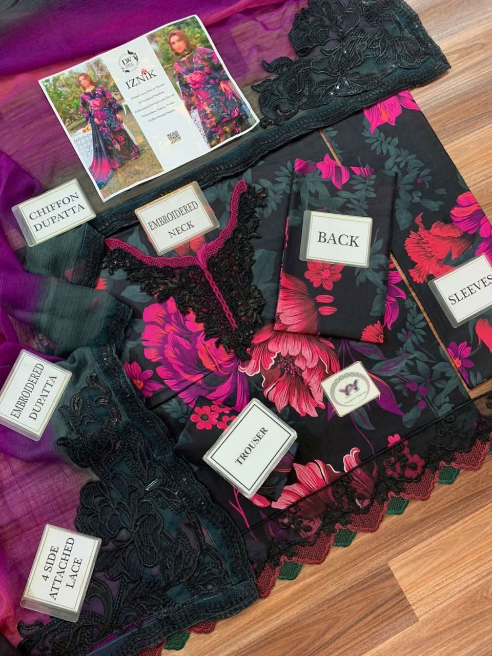 Iznik Digital Printed Lawn - Memon Clothes