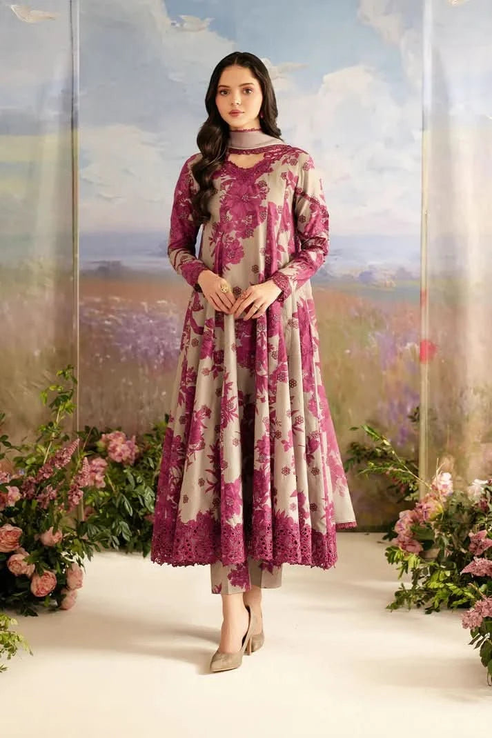 Iznik Embroidered Lawn 3Pcs Suit - Memon Clothes