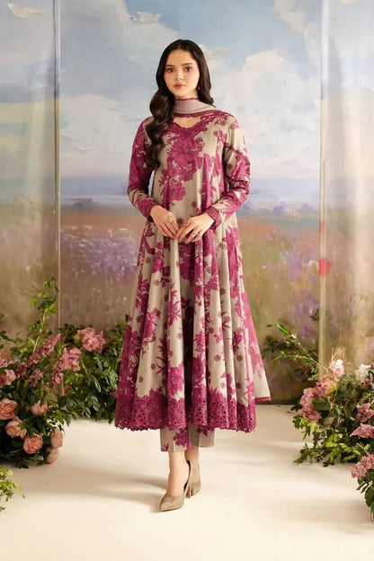 Iznik Embroidered Lawn 3Pcs Suit - Memon Clothes