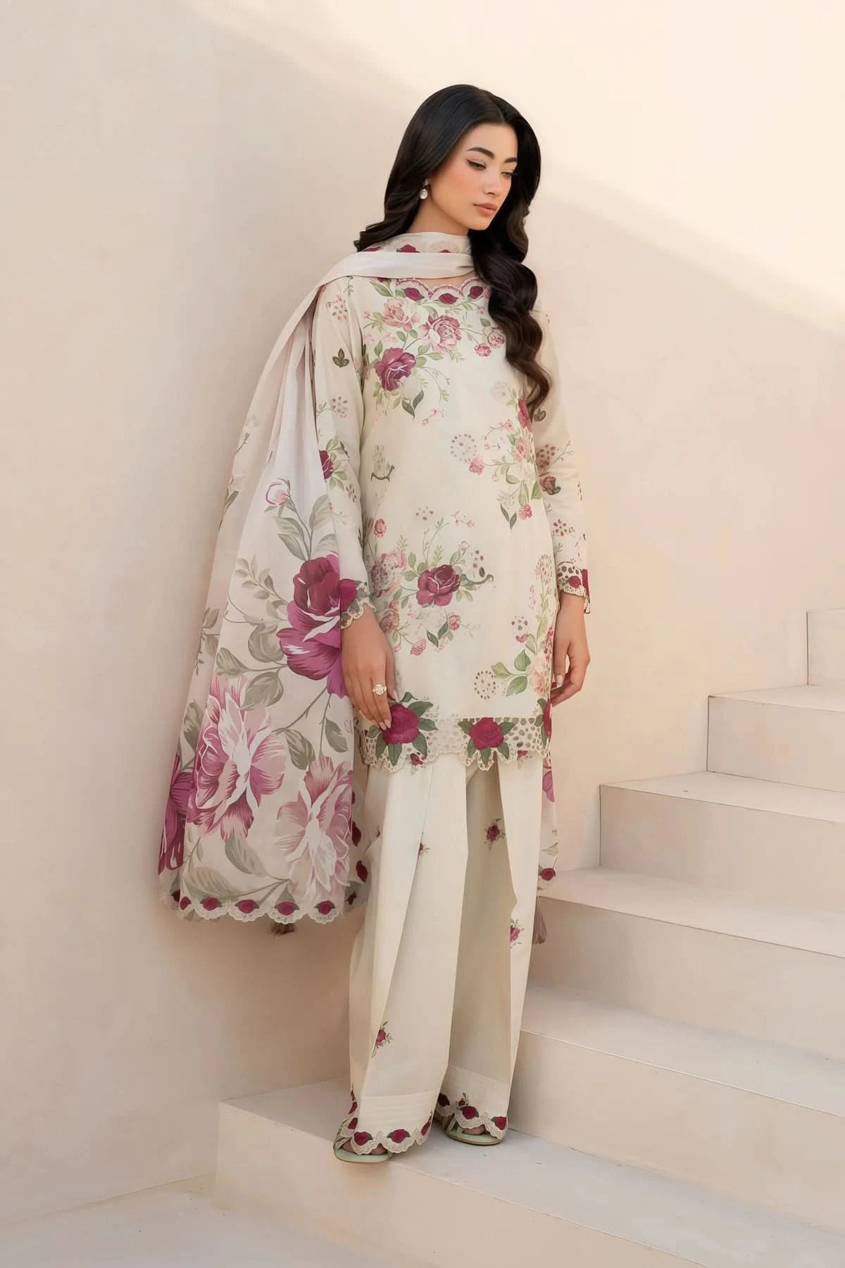 Iznik Heavy Embroidered Dress - Memon Clothes
