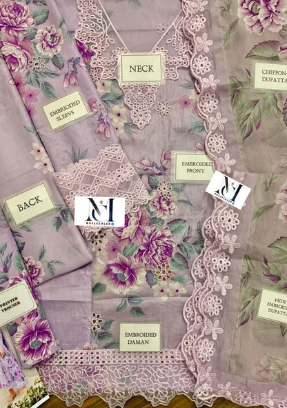 Iznik Premium Designer 3 Pcs Embroided Lawn - Memon Clothes