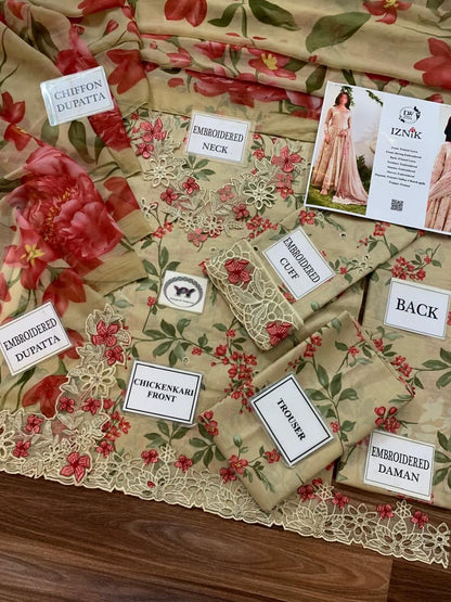 Iznik Printed ChickenKari 3PC - Memon Clothes