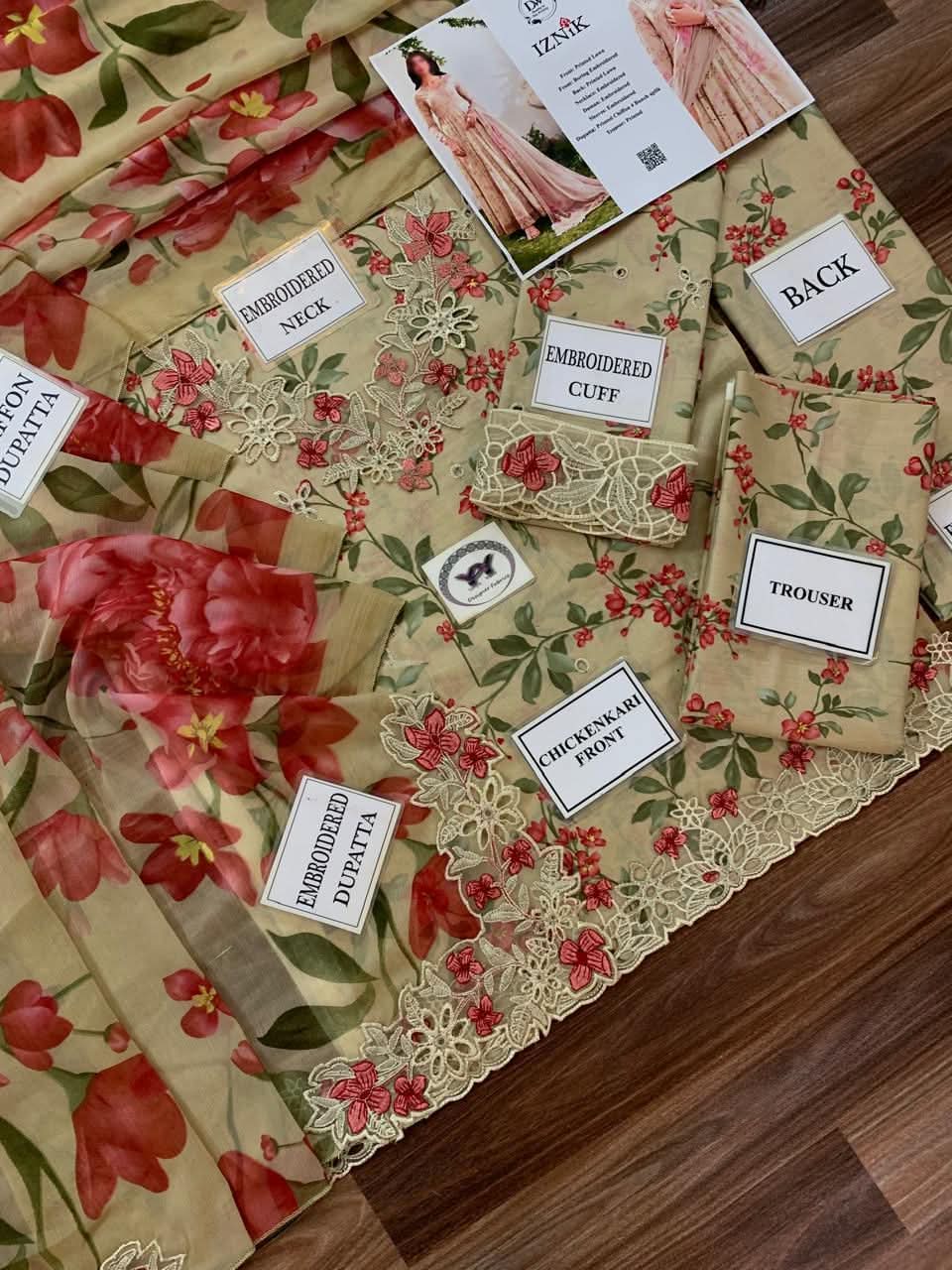 Iznik Printed ChickenKari 3PC - Memon Clothes