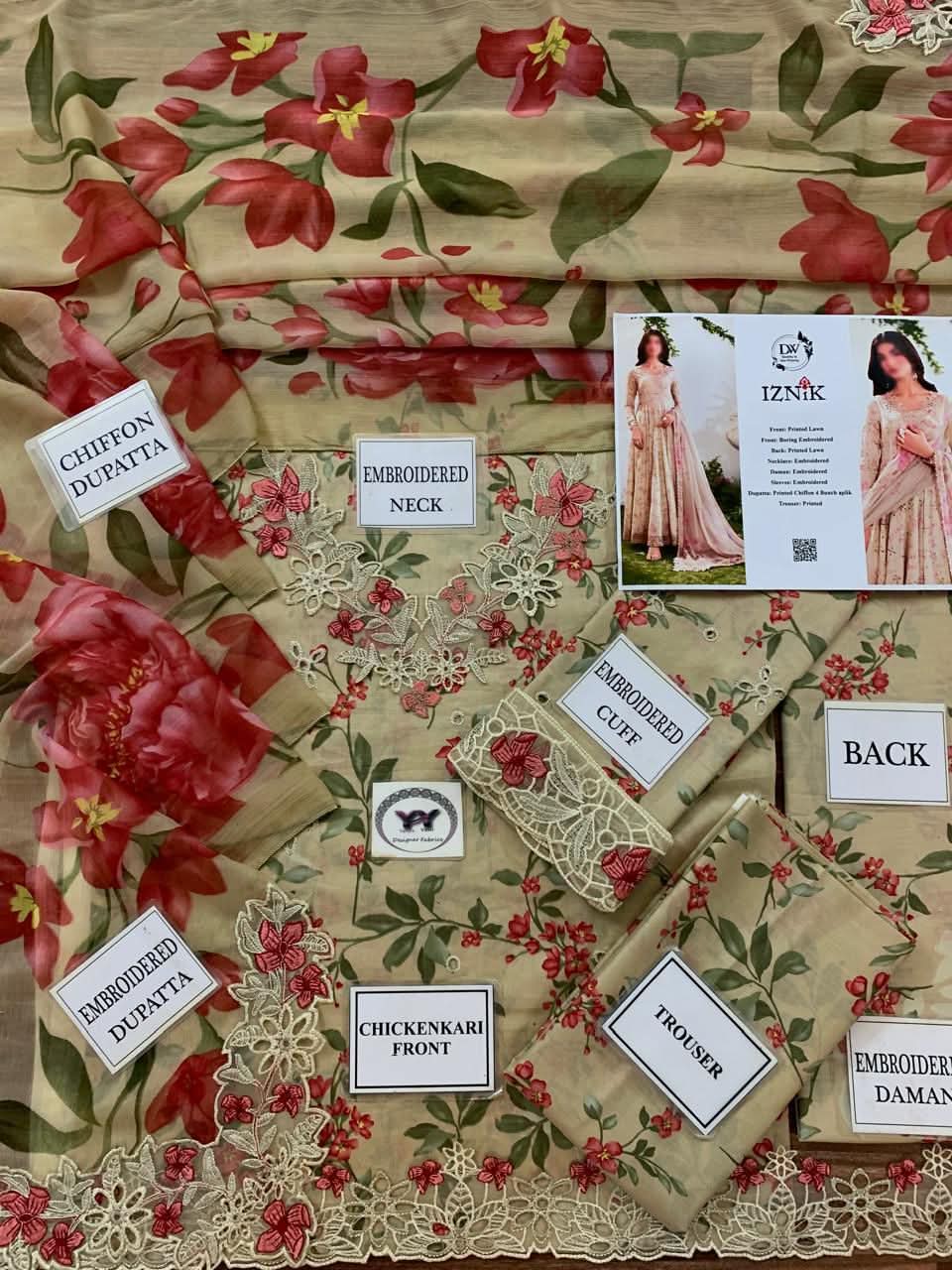 Iznik Printed ChickenKari 3PC - Memon Clothes