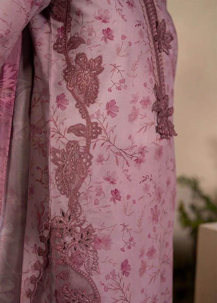 Iznik Unstitched in Mauve Pink Lawn 3 Pcs - Memon Clothes