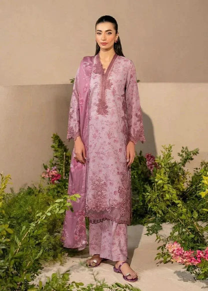 Iznik Unstitched in Mauve Pink Lawn 3 Pcs - Memon Clothes